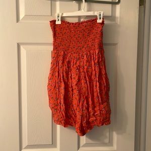 Kimchi Blue Orange Floral Romper Size Small